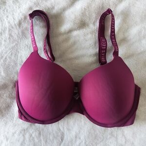 Victoria's Secret  Cranberry T Shirt Full Coverage Push Up Convertible Bra 34D